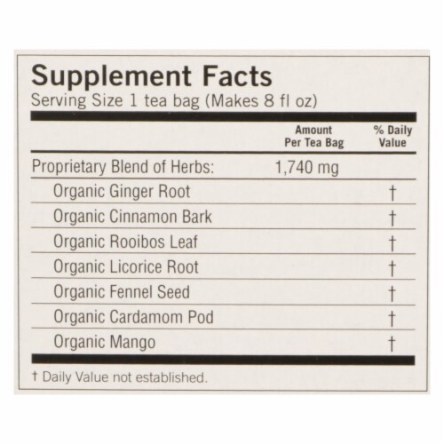 Yogi Tea - Organic - Mango Ginger - Case of 6 - 16 BAG Perspective: back
