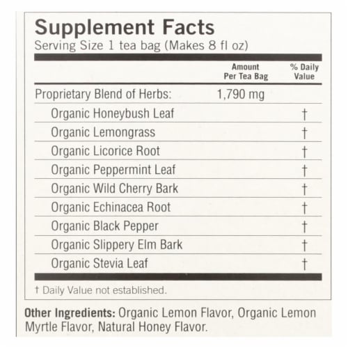Yogi Throat Comfort Herbal Tea Caffeine Free Honey Lemon - 16 Tea Bags - Case of 6 Perspective: back