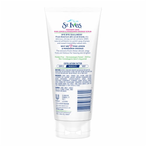 St. Ives Radiant Skin Pink Lemon & Mandarin Orange Scrub (4 Pack) Perspective: back