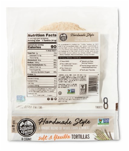 Handmade Style White Corn & Wheat Tortillas Perspective: back