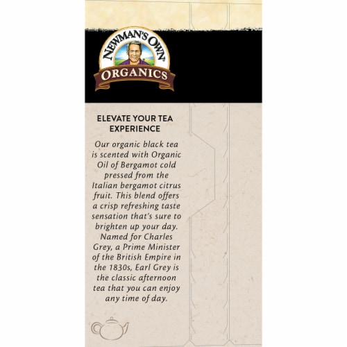 Newman's Own Organic Earl Grey Tea with 20 Individually Wrapped Tea Bags Per Box (6 Pack) Perspective: back