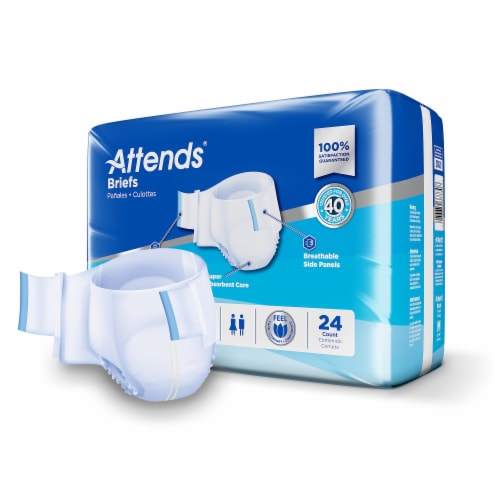 Attends Adult Incontinence Brief M Heavy Absorbency Contoured, DDA20, Heavy to Severe, 96 Ct Perspective: back
