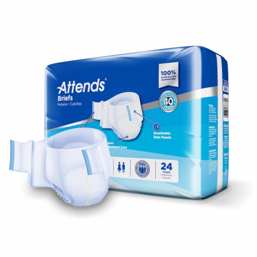 Attends Adult Incontinence Brief L Heavy Absorbency Contoured, DDA30, Heavy to Severe, 72 Ct Perspective: back