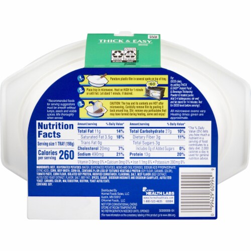 Thick & Easy Purees Thickened Food Beef with Potatoes & Corn 7 oz Tray 7 Ct Perspective: back