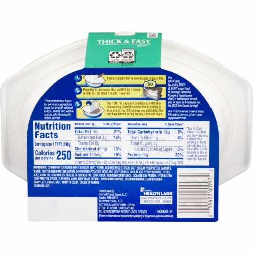 Thick & Easy Purees Thickened Food Roasted Chicken 7 oz Tray 7 Ct Perspective: back