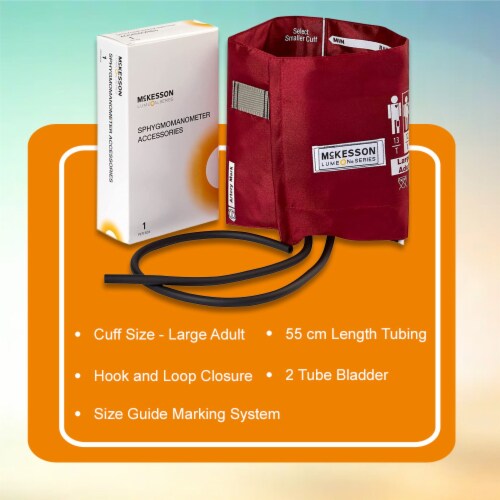 McKesson LUMEON Large Adult Cuff Arm Reusable Blood Pressure Cuff 1 per Box Perspective: back