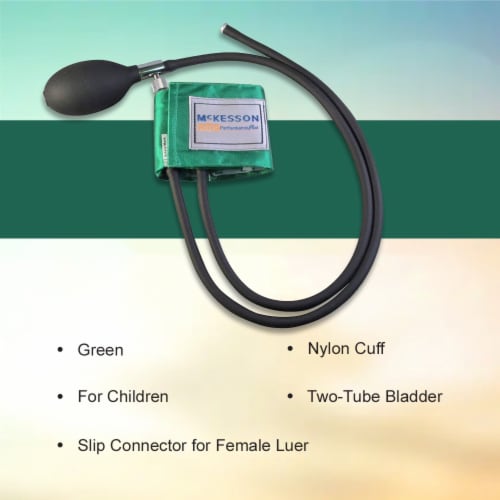 McKesson LUMEON Child Cuff Arm Reusable Blood Pressure Cuff and Bulb 1 per Box Perspective: back