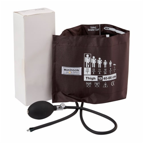 McKesson LUMEON Thigh Cuff Leg Reusable Blood Pressure Cuff and Bulb 1 per Box Perspective: back