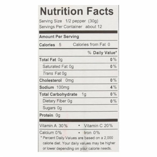 Divina, Organicanicanic Fire Roasted Sweet Peppers - Case Of 6 - 16.2 Oz Perspective: back