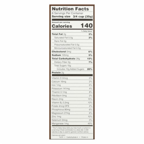 One Degree Organic Foods Sprouted Brown Rice Crisps Cereal Perspective: back