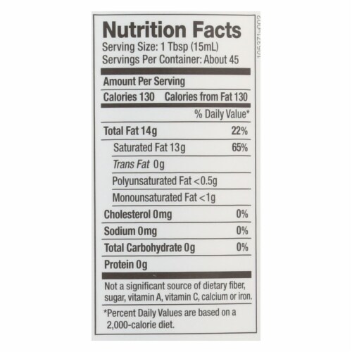Nutiva Organic Coconut Oil - Refined - Case of 6 - 23 Fl oz. Perspective: back