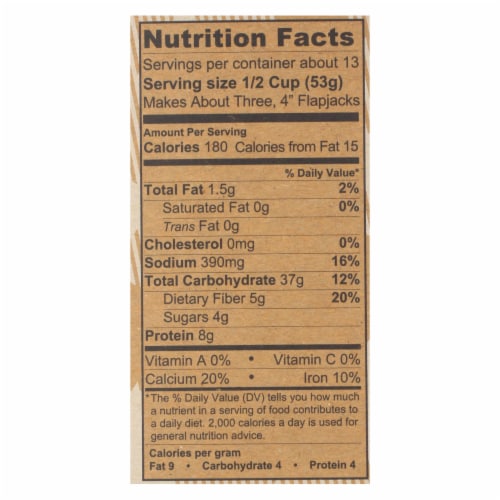 Kodiak Cakes Flapjack and Waffle Mix - Whole Wheat Oat and Honey - Case of 6 - 24 oz. Perspective: back