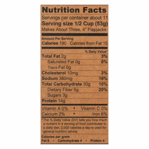 Kodiak Cakes Power Cakes Flapjack & Waffle Mix - Case of 6 - 20 OZ Perspective: back