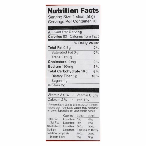 Genuine Bavarian Organic Bread - Whole Rye - Case of 6 - 17.6 oz. Perspective: back