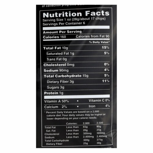 Terra Chips Sweet Potato Chips - Crinkled Sweet Potato with Sea Salt - Case of 12 - 6 oz. Perspective: back