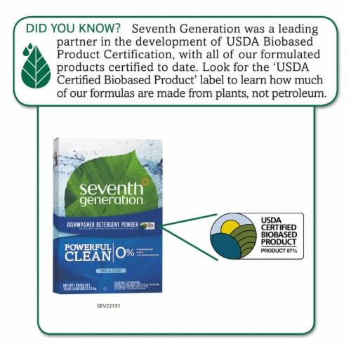 Seventh Generation® Free and Clear Dishwasher Detergent Powder Perspective: back
