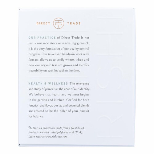 Rishi Organic Green Tea - Jasmine - Case of 6 - 15 Bags Perspective: back