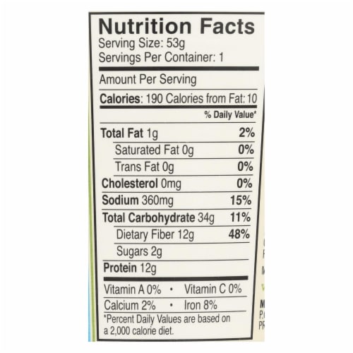 Dr. McDougall's Vegan Split Pea Lower Sodium Soup Cup - Case of 6 - 1.9 oz. Perspective: back