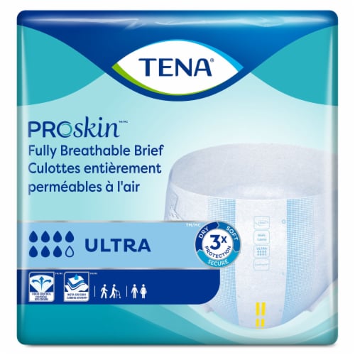 TENA ProSkin Ultra Adult Incontinence Brief M Heavy Absorbency Breathable, 67200, 80 Ct Perspective: back