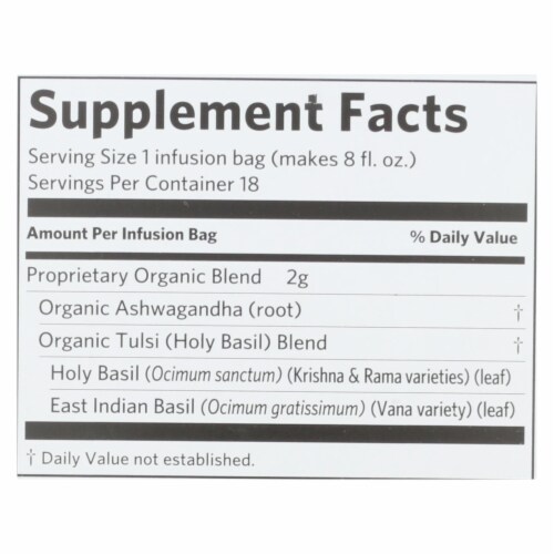 Organic India™ Tulsi Ashwagandha Infusion Bags Perspective: back