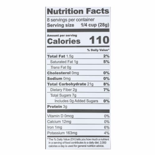 Go Raw - Sprouted Organic Granola - Raisin Crunch - Case of 6-8 OZ Perspective: back