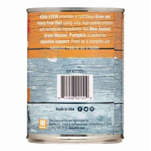 KOHA Chicken Stew Canned Dog Food, 12/12.7 oz Perspective: back