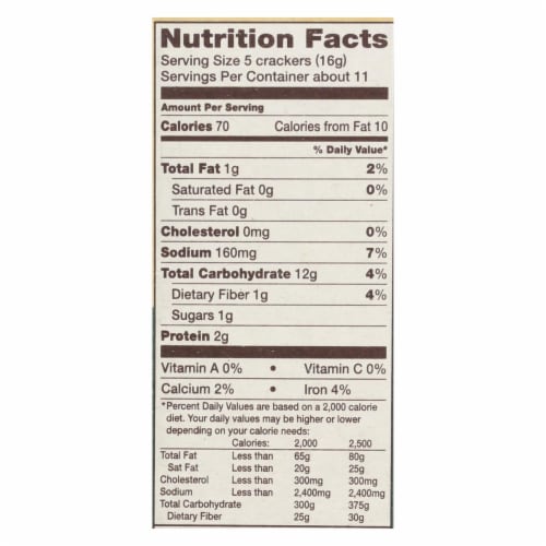 Back To Nature Crackers - Roasted Garlic and Herb Stoneground Wheat - Case of 6 - 6 oz. Perspective: back