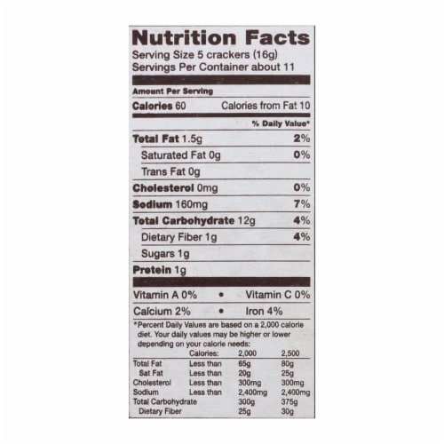 Back To Nature Crackers - Rosemary and Olive Oil Stoneground Wheat - Case of 6 - 6 oz. Perspective: back
