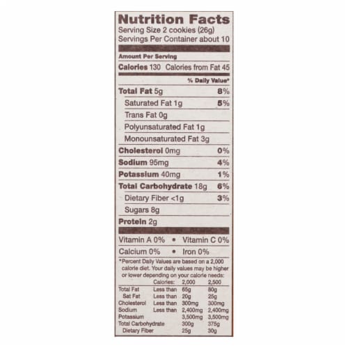 Back To Nature Creme Cookies - Peanut Butter - Case of 6 - 9.6 oz. Perspective: back