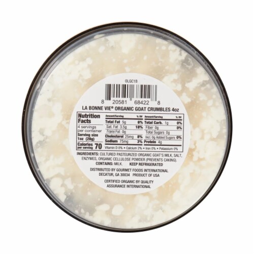 La Bonne Vie Organic Goat Cheese Crumbles 4 oz 12 Pack Perspective: back