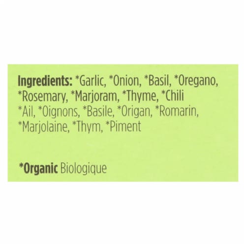 Spicely Organics - Organic Italian Seasoning - Case of 6 - 0.1 oz. Perspective: back