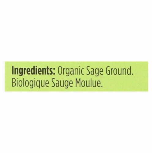 Spicely Organics - Organic Sage - Ground - Case of 6 - 0.3 oz. Perspective: back