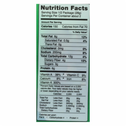 Rhythm Superfoods Kale Chips - Original - Case of 12 - 2 oz. Perspective: back
