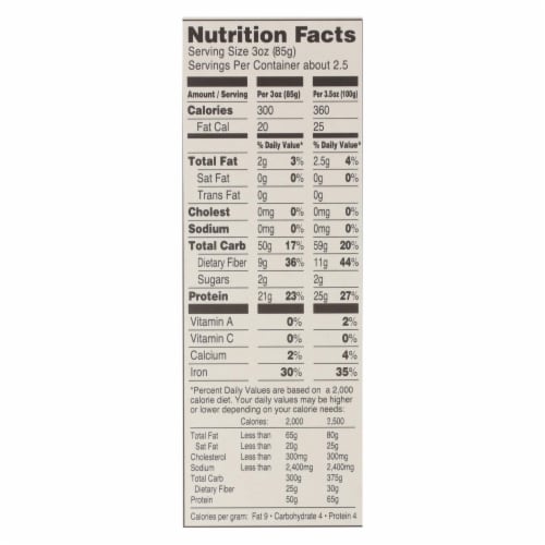 Tolerant Organic Pasta - Red Lentil Penne - Case of 6 - 8 oz. Perspective: back