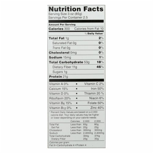 Tolerant Organic Pasta - Red Lentil Rotini - Case of 6 - 8 oz Perspective: back