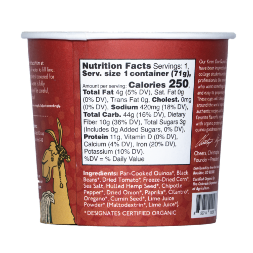 Keen One Quinoa Chipotle Quinoa Cup Perspective: back