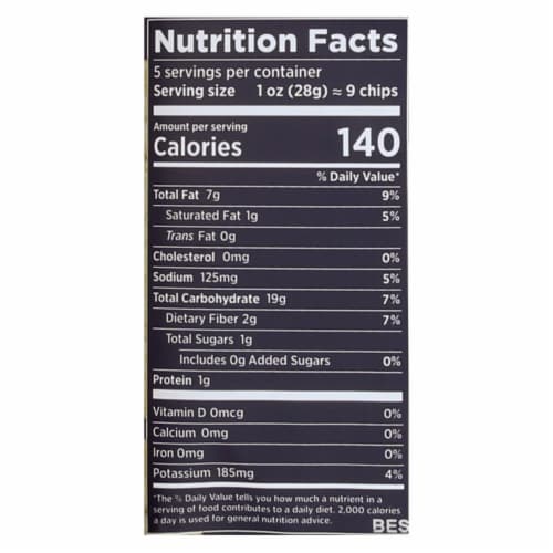 Siete Sea Salt Grain Free Tortilla Chips Perspective: back