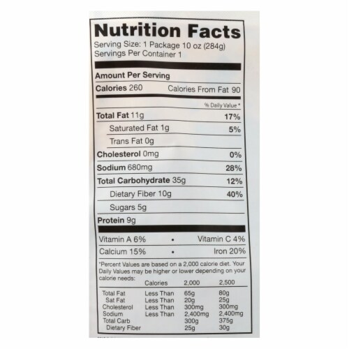 Vana Life Foods Kale Potato Tomato Rosemary Green Chickpea Legume Bowls  - Case of 6 - 10 OZ Perspective: back