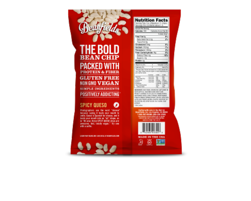 Beanfields Spicy Queso Bean Chips 1.5oz (CASE) Perspective: back