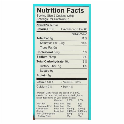 Enjoy Life Gluten Free Crunchy Chocolate Chip Cookies Perspective: back