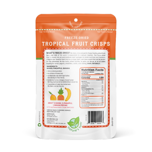 Freeze-Dried Tropical Fruit Crisps 34G (1.20oz) - 6-PACK Perspective: back