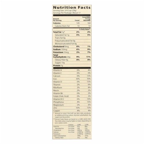 Moms Best Naturals Cereal - Crispy Cocoa Rice - 17.5 oz - case of 14 Perspective: back