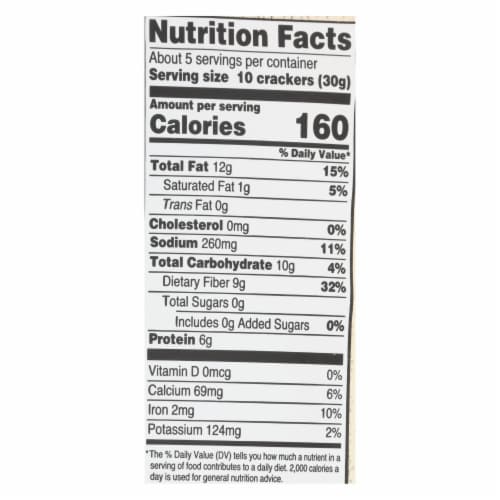 Doctor In The Kitchen - Organic Flax Seed Crackers - Sea Salt - Case of 6 - 5 oz. Perspective: back