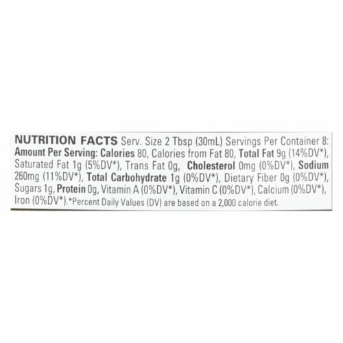 Organic Ville Organic Vinaigrette - Olive Oil and Balsamic - Case of 6 - 8 Fl oz. Perspective: back