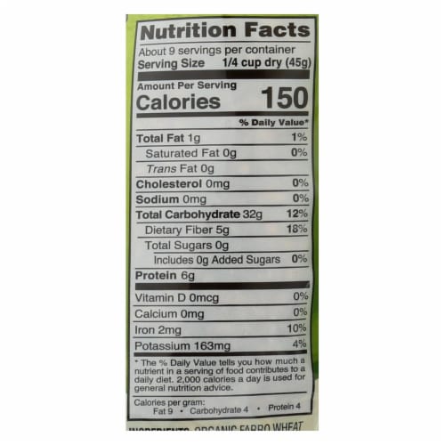 Nature's Earthly Choice Pearled Farro - Italian - Case of 6 - 14 oz. Perspective: back