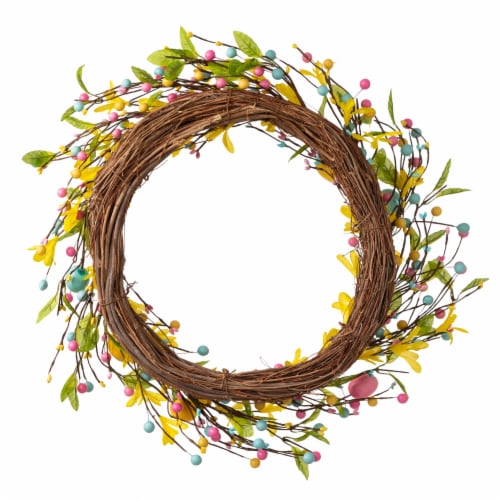 Glitzhome 22 D Easter Egg Wreath Hanging Decor Perspective: back