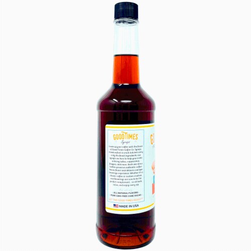 Caramel Syrup, All Natural, Vegan, Gluten-Free, Non-GMO Cane Sugar, 25.4 Fl Oz Bottle, 6 Pack Perspective: back