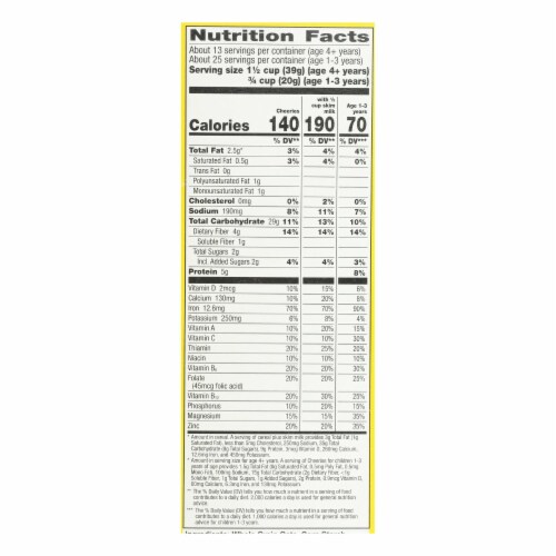 General Mills - Cheerios Oat Cereal - Case of 10-18 OZ Perspective: back