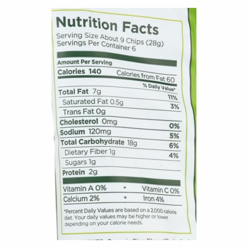 Lundberg Family Farms Rice Chips - Fiesta Lime - Case of 12 - 6 oz. Perspective: back