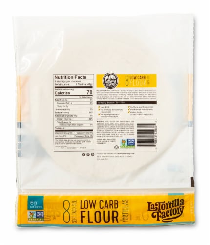 Low Carb Flour Soft Taco Tortillas Perspective: back